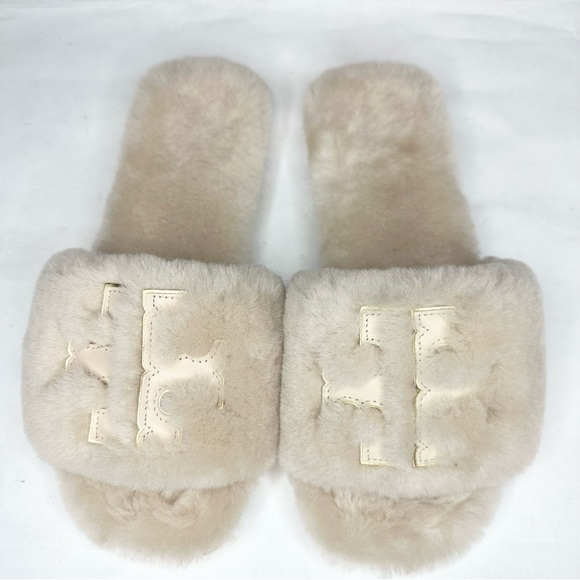 Tory Burch Shoes Tory Burch Double T Genuine Shearling Sport Slide
